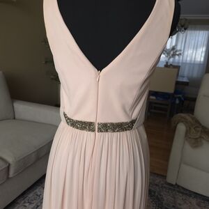 David's Bridal Blush Gown with Gold Accents